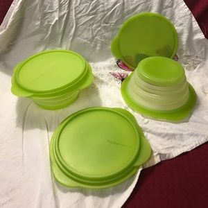 Tupperware collapsible storage bowls